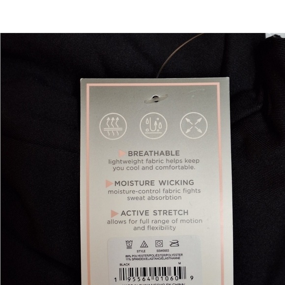 NEW! Shadow Sport Fitted Mock-Neck 1/4Zip Athletic Jacket, Black. Moist Wicking - Picture 8 of 8